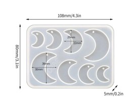 Molde silicona 8 aritos media lunas 